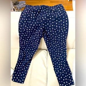 The Limited Extra Stretch Navy Blue Floral Ankle Pant Cropped Women’s Size 12